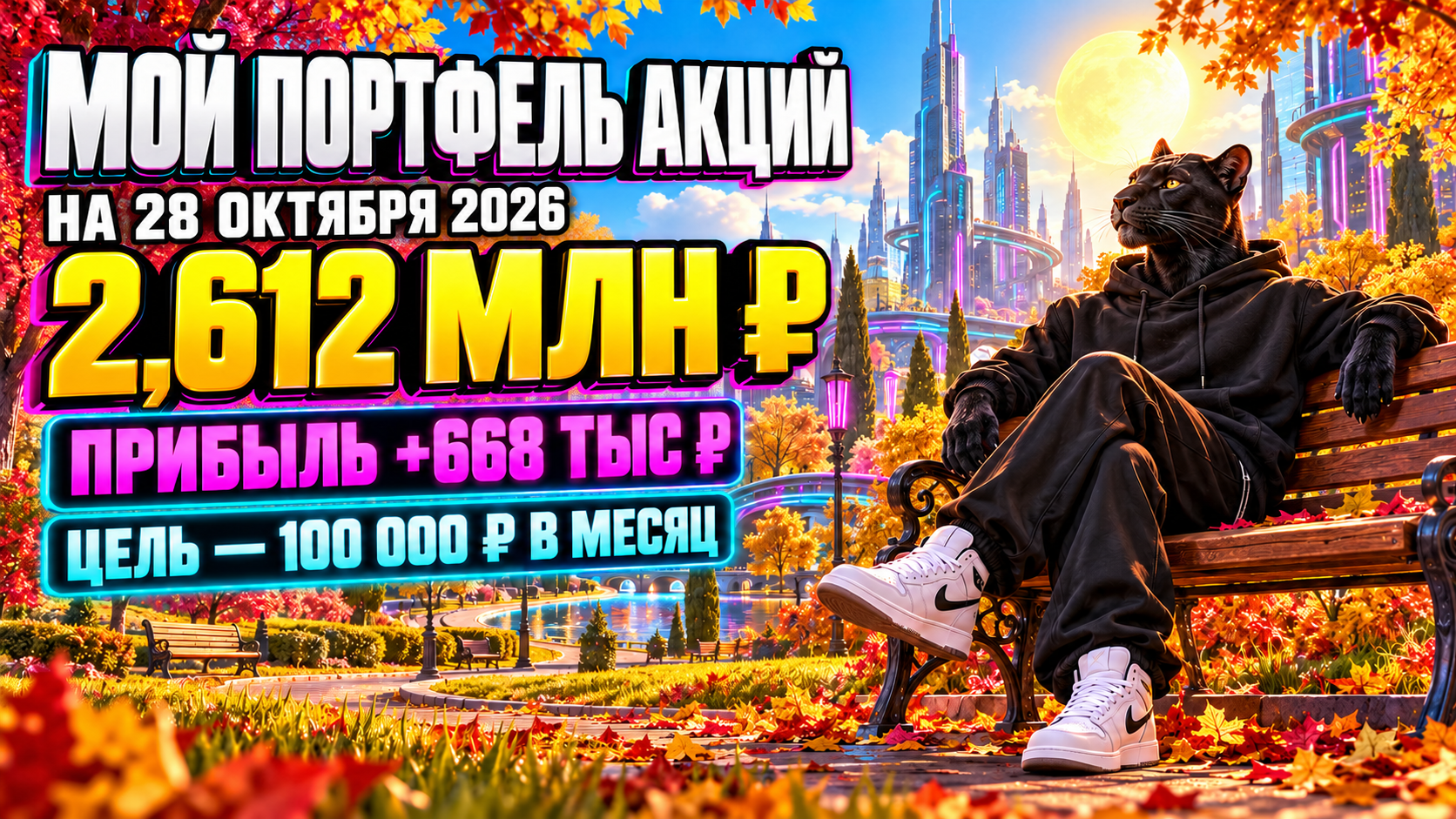 💼 Мой портфель дивидендных акций. Общая сумма ₽2,612 млн на 28 октября 2026