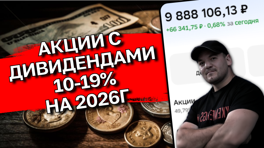 Дивидендные акции 2026: Полный список доходности от 10% до 19% — что купить