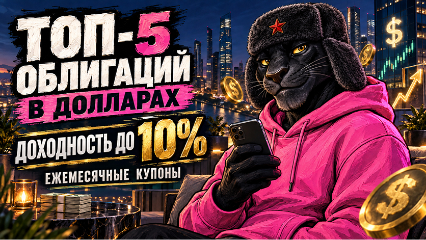 💰 ТОП-5 надежных облигаций в валюте с доходностью до 10% годовых в долларах