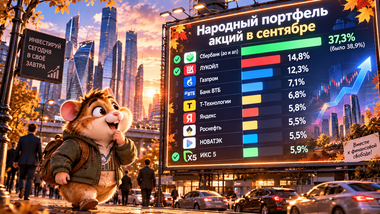 Лукойл забирает свое! Норникель вылетел. Народный портфель акций в сентябре: есть в нем что-то под пассивный доход?