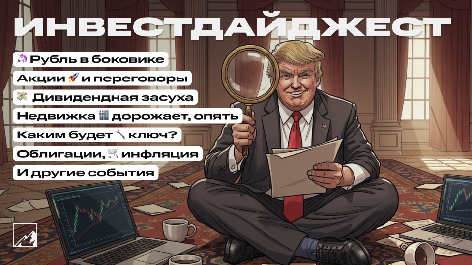 🚀 Какой будет ключевая ставка? Рубль в боковике, недвижка в космосе. Дивидендная засуха, высокая инфляция, разочарование от переговоров. Воскресный инвестдайджест