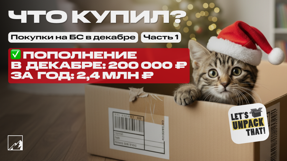 🏆 Пополнил брокерский счёт на 200 000 в декабре и на 2,4 млн за год. Что купил? Часть 1
