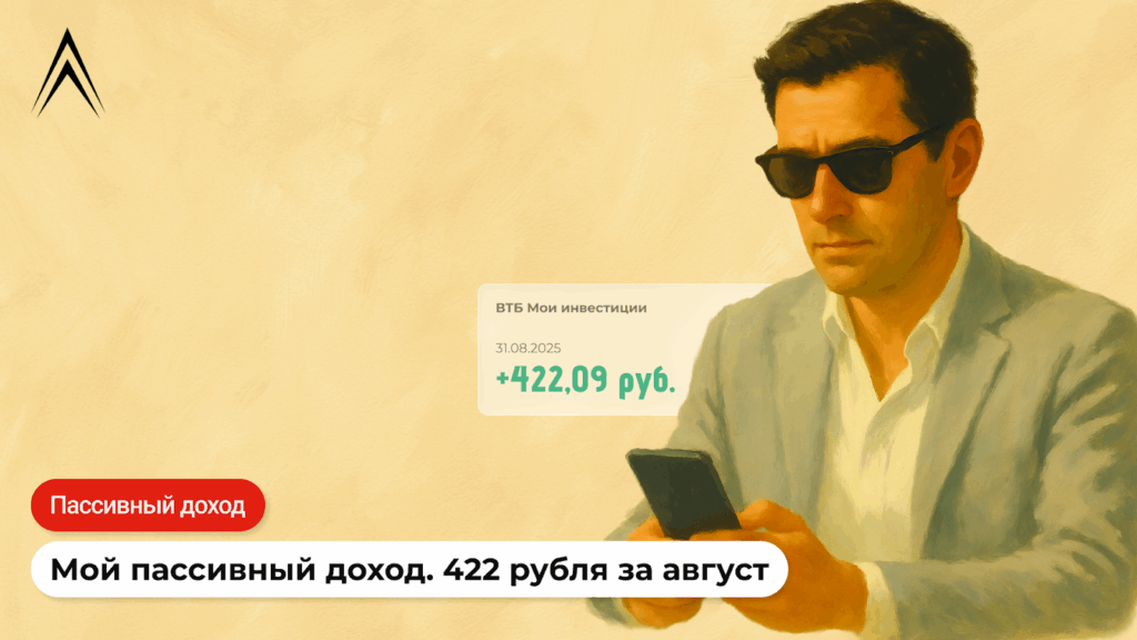 Мой пассивный доход. 422 рубля за август