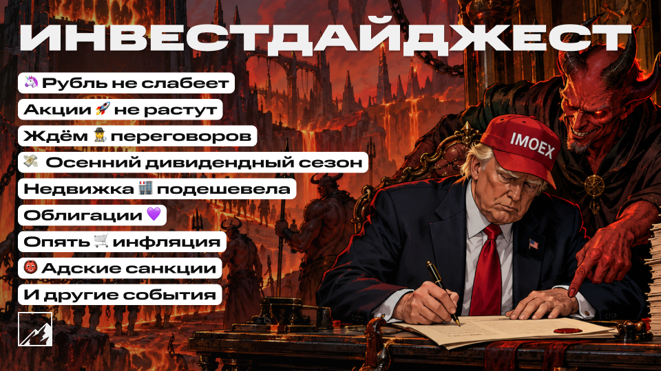 🚀 Осенний дивидендный сезон, адские санкции! Неслабеющий рубль, недвижка дешевеет, инфляция замедляется. Воскресный инвестдайджест