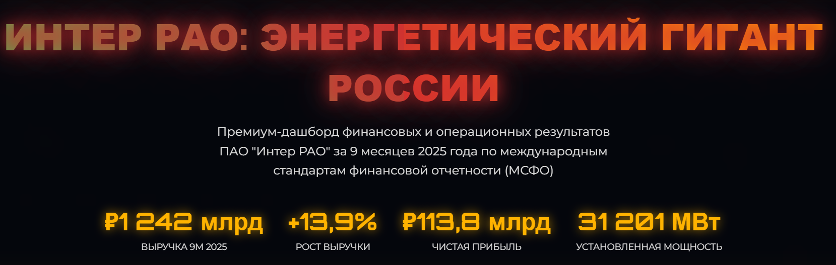 ИНТЕР РАО: ЭНЕРГЕТИЧЕСКИЙ ГИГАНТ РОССИИ