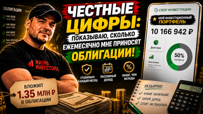 ЧЕСТНЫЕ ЦИФРЫ: показываю, сколько ежемесячно мне приносят облигации (вложил в них 1.35млн р)!

