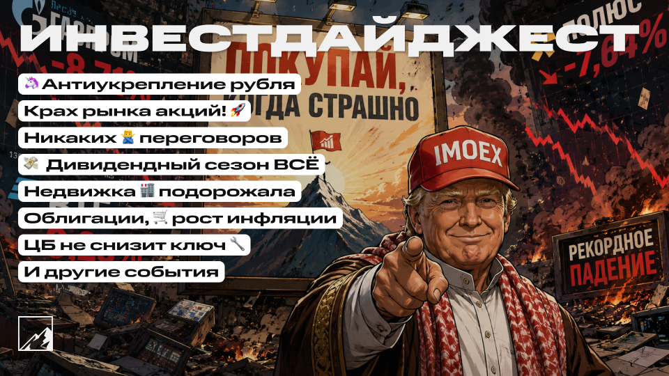 🚀 Какое уже дно по счёту? Антиукрепление рубля. Конец дивидендного сезона, облигации, переговоров нет и не будет. Воскресный инвестдайджест