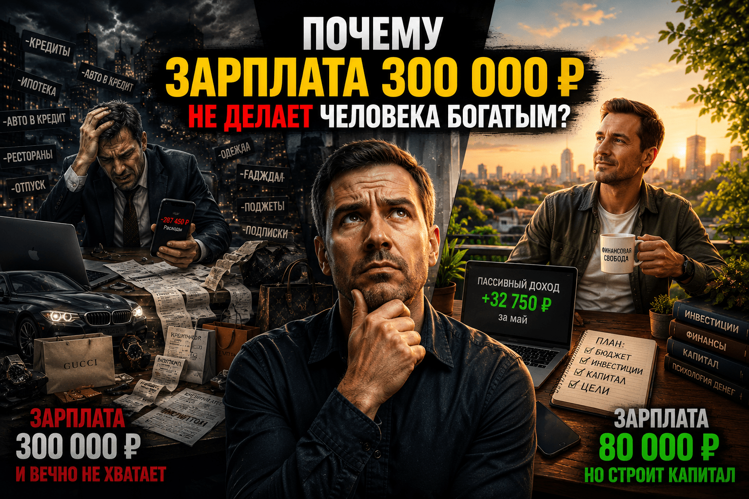 Почему зарплата 300 000 ₽ не делает человека богатым? Один пример, который все объясняет