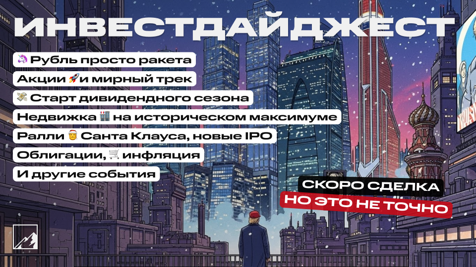 🚀 Стартует дивидендный сезон, рубль растёт. Снова переговоры и волатильность. Облигации, недвижка, IPO, инфляция. Воскресный инвестдайджест