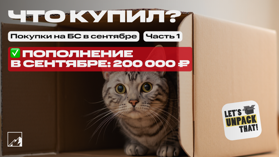🏆 Пополнил брокерский счёт на 200 000 в сентябре. Весь пассивный доход реинвестировал. Что купил? Часть 1