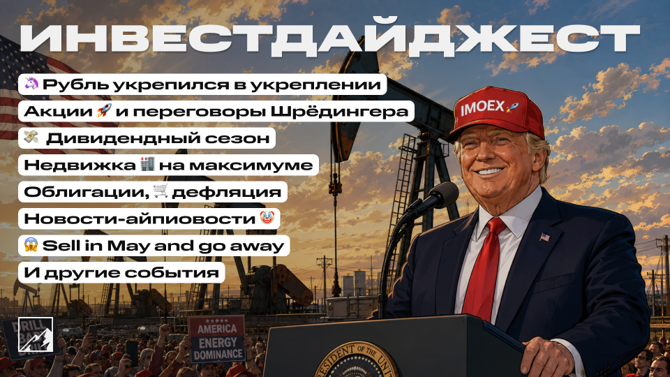 🚀 Рубль укрепился в укреплении! Дивидендный сезон, облигации, рост недвижки, инфляция, акции, переговоры Шрёдингера. Воскресный инвестдайджест