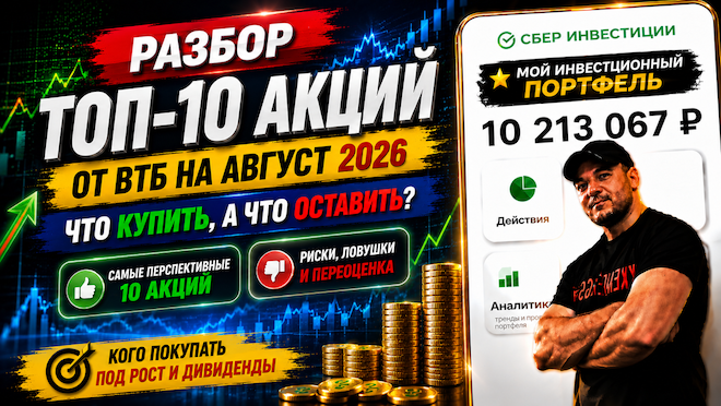 Разбор «ТОП-10 акций» от ВТБ на август 2026!
