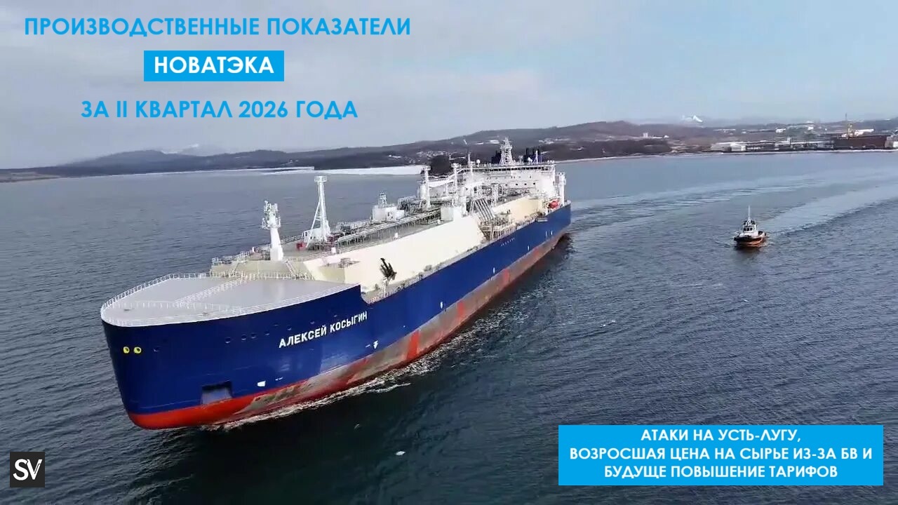 Производственные показатели НОВАТЭКа за II кв. 2026 г. — добыча подросла, продажи подкачали из-за атак на Усть-Лугу, ситуация на БВ в помощь.
