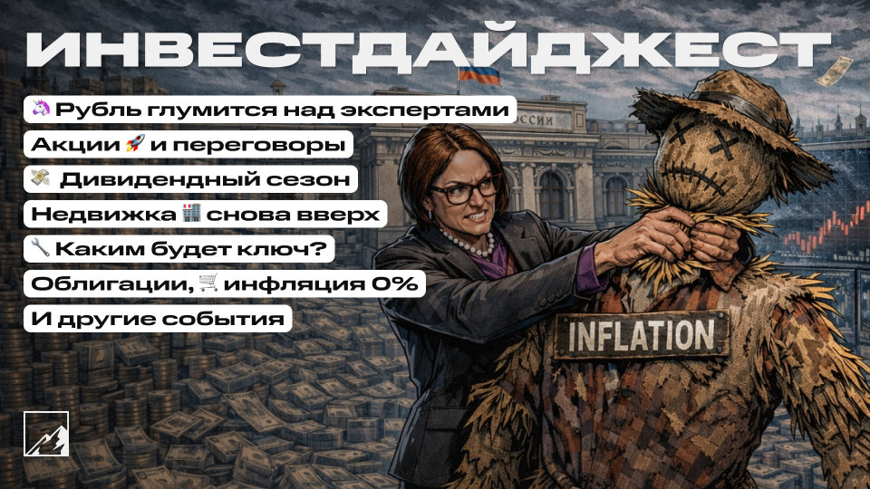🚀 Рубль глумится над экспертами. Больше дивидендов! Нулевая инфляция, дорожающая недвига, рост облигаций, акции и другие события. Воскресный инвестдайджест