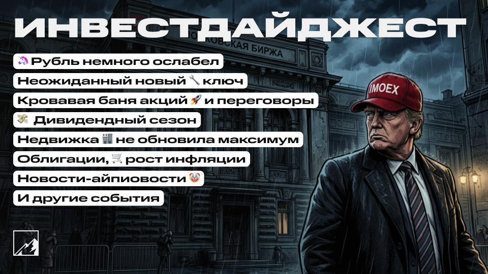 🚀 Кровавая баня на Мосбирже, ключ по-набиуллински и могучий рубль. Дивидендный сезон, облигации, инфляция, недвижка, IPO. Воскресный инвестдайджест