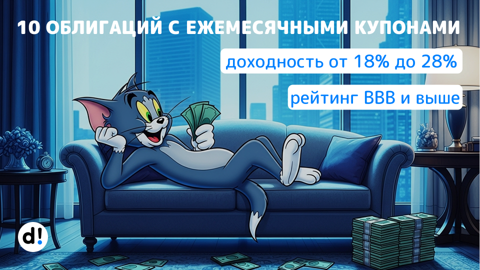 🚀 10 облигаций с ежемесячными купонами и высокой доходностью от 18% до 28% годовых