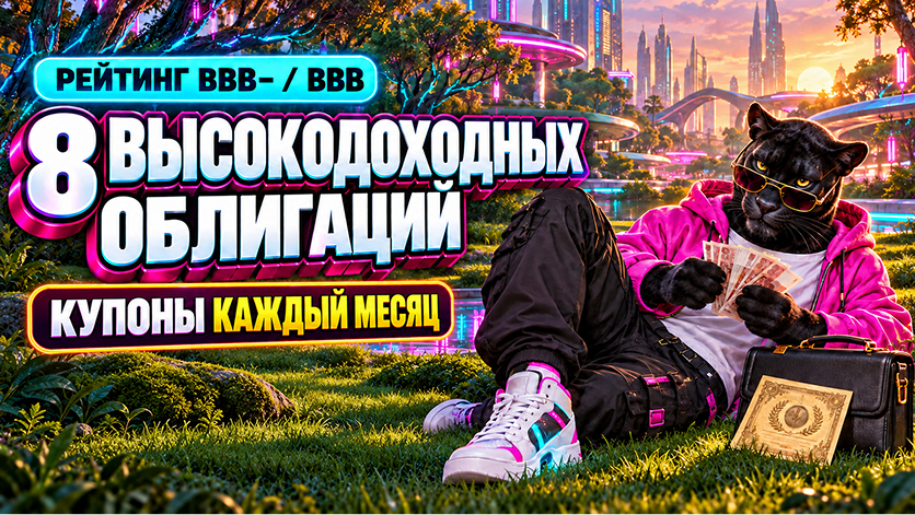 🚀 8 высокодоходных облигаций с ежемесячными купонами. Рейтинг ВВВ-, ВВВ