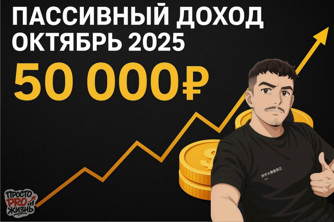 Пассивный доход октября 2025 превысил 50 тысяч рублей: На чём и как богател?