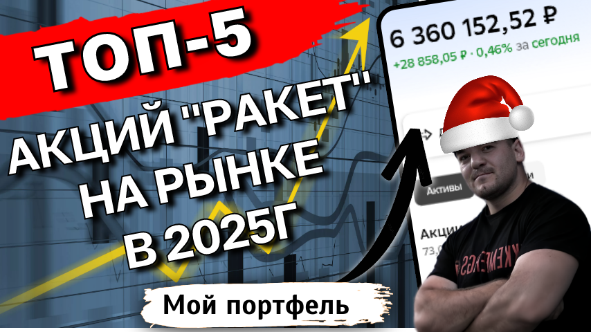 ТОП-5 акций, которые выросли больше всех за 2025г