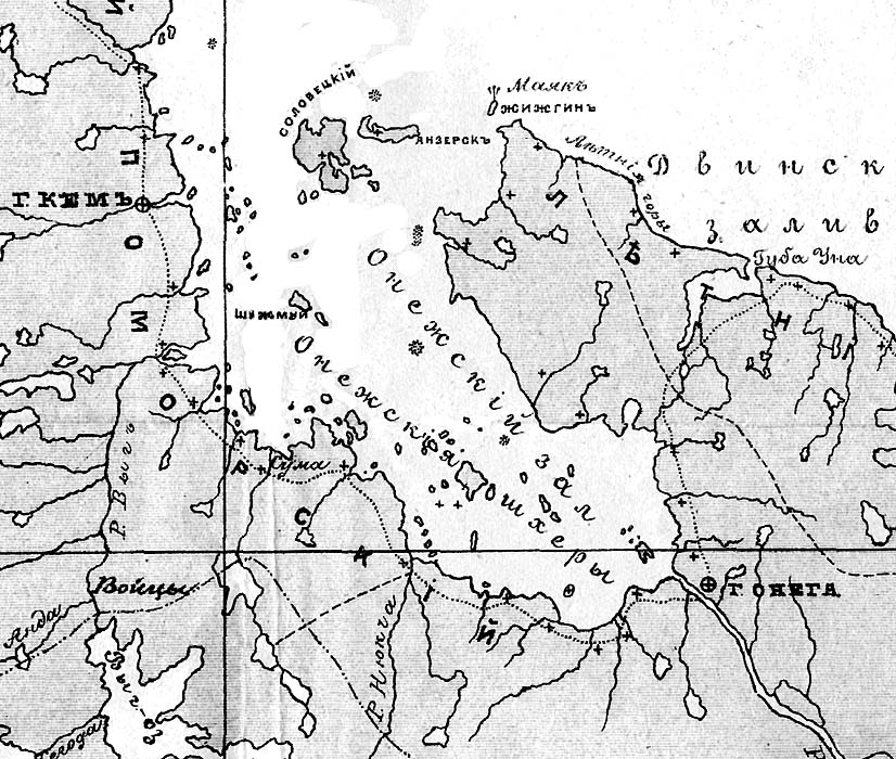 Обзорная карта Белого моря. М.Ф.Рейнеке. 1833