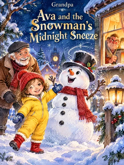 Ava and the Snowman's Midnight Sneeze