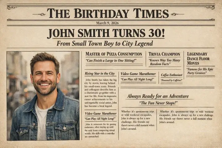 Geburtstagszeitung erstellen