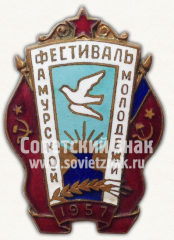 АВЕРС: Знак «Фестиваль Амурской молодёжи. 1957» № 10695а