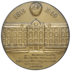 Настольная медаль «150 лет Ленинградского Ордена Ленина государственного университета им А.А.Жданова»