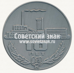 Настольная медаль «10 лет. Котласский Целлюлозно-бумажный комбинат им. 50-летия ВЛКСМ. 1961-1971»