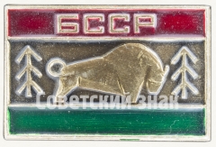 Знак «Белорусская ССР. БССР. Зубр»