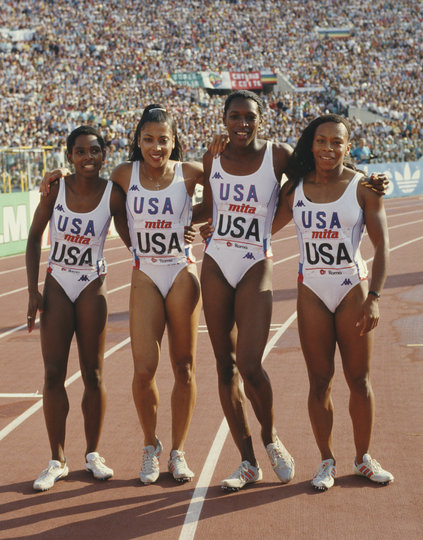 Флоренс Гриффит-Джойнер в составе американской команды. Фото Getty