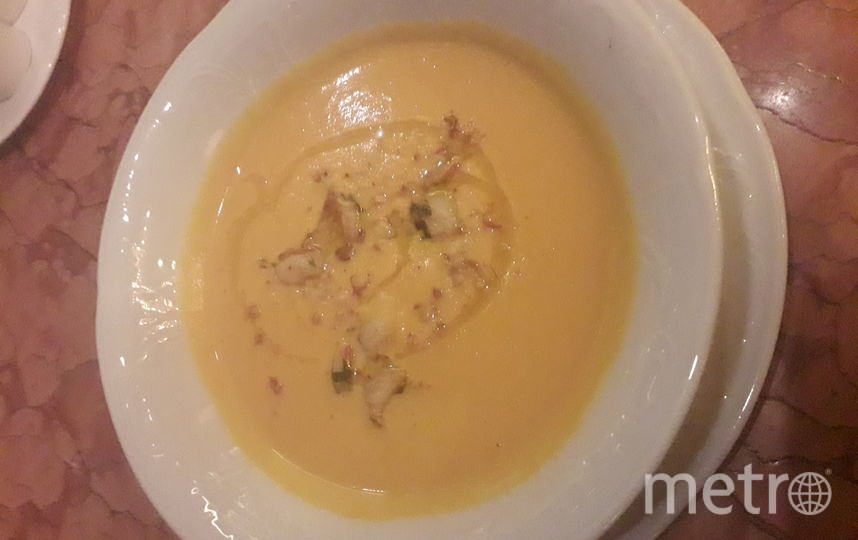 Крем-суп из тыквы с креветками в "Чайковский". Фото Мария Позина, "Metro"