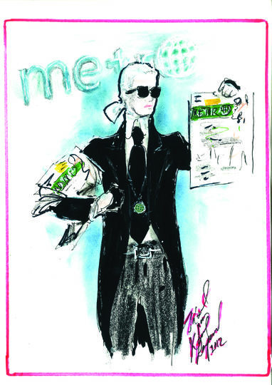 Иллюстрация Лагерфельда для номера Metro. Фото "Metro"