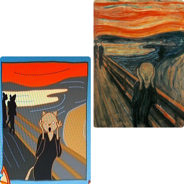 Картина из мультфильма «Три кота», Эдвард Мунк «Крик». Фото "Metro"