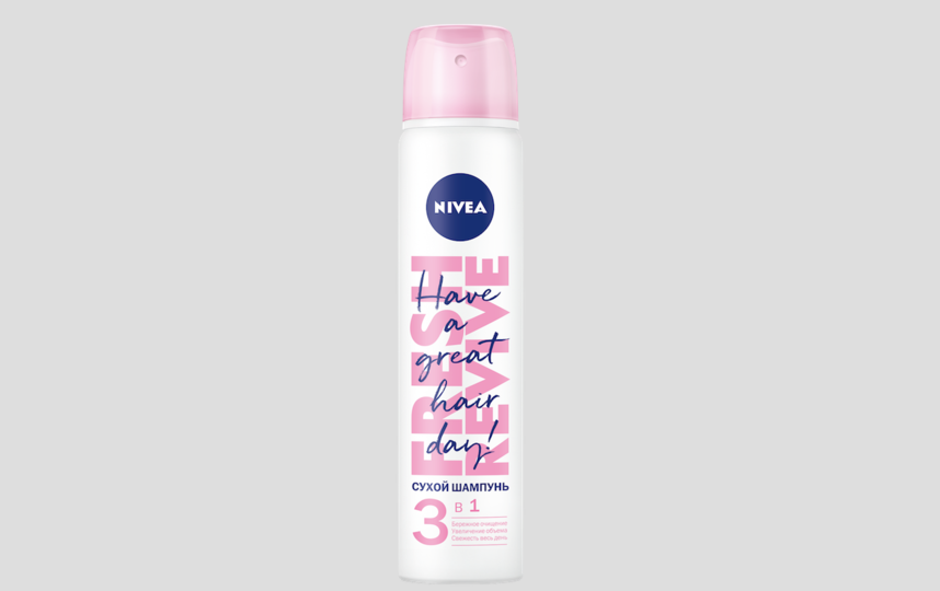 Сухой шампунь NIVEA 3в1 Fresh Revive.