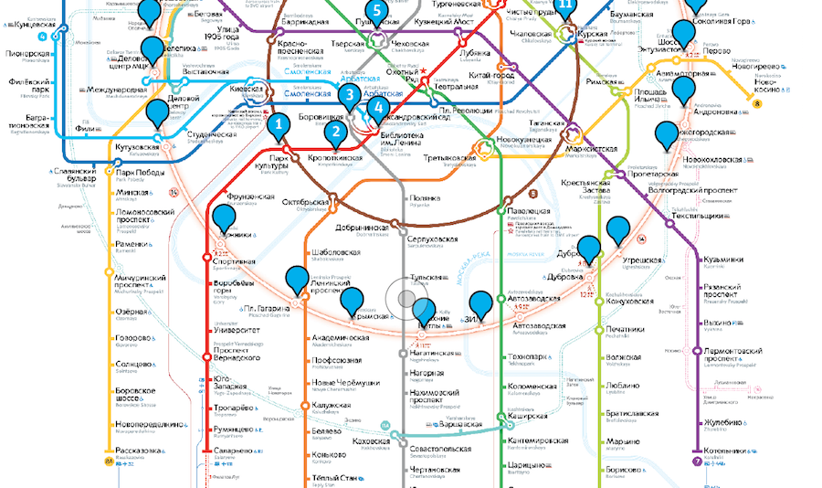 Карта бесплатных туалетов москва