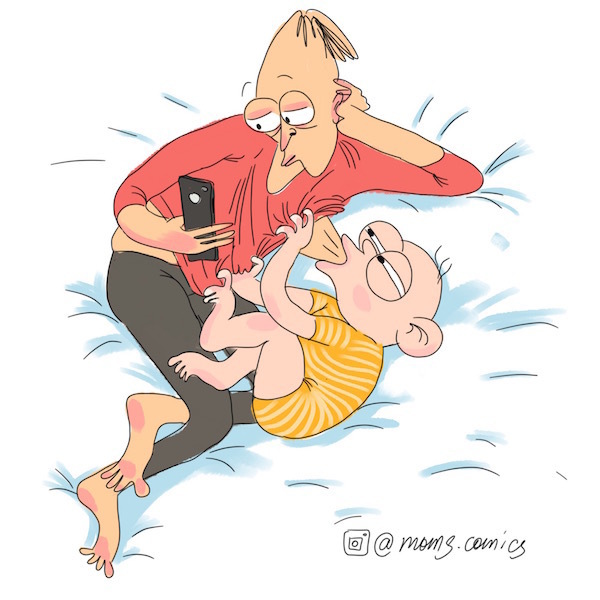 Художник-аниматор Люба Соболь рассказывает о чуде материнства и отцовства с юмором. Фото Люба Соболь, instagram.com/moms.comics