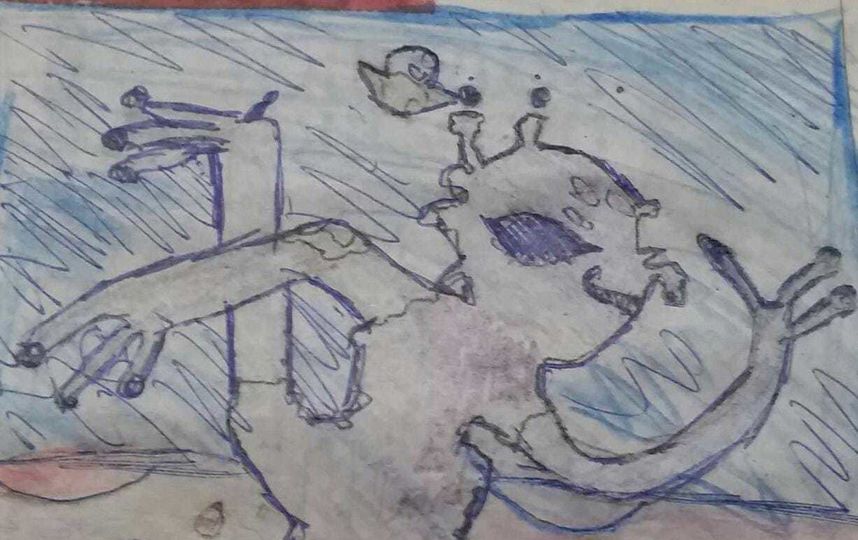 "Пришелец занимается йогой на необитаемой планете". Фото Анна, 11 лет.