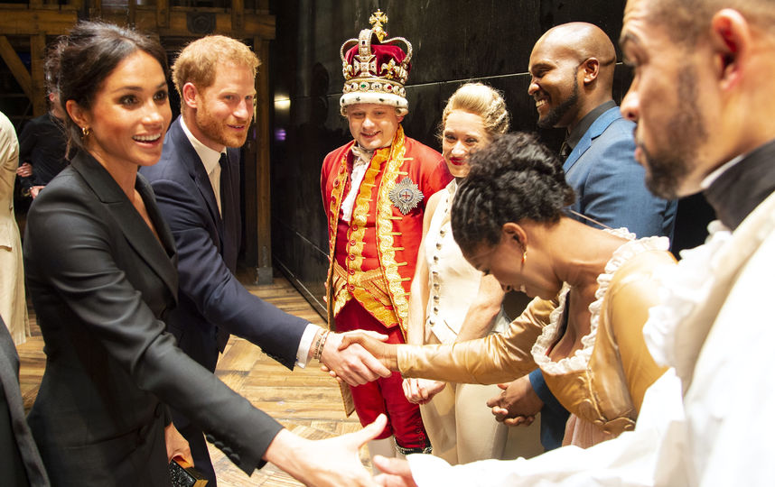 Принц Гарри и Меган Маркл на показе мюзикла "Гамильтон". Фото Getty