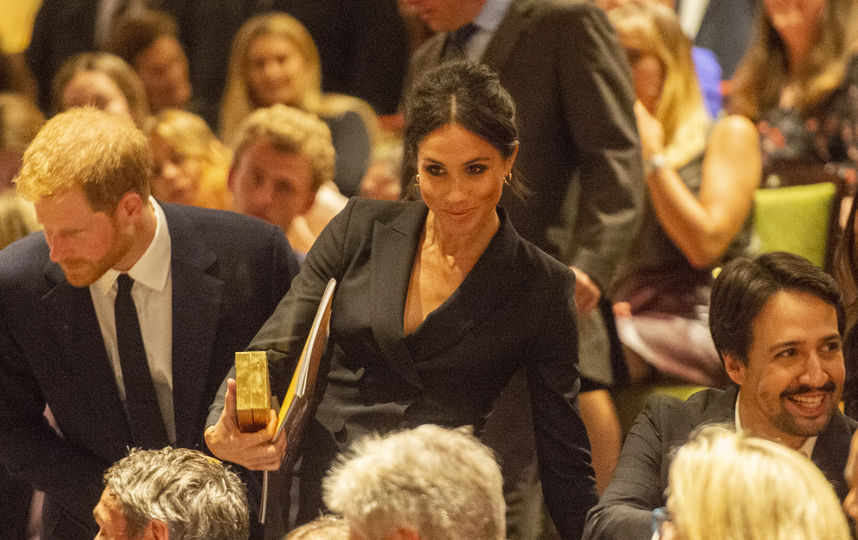 Принц Гарри и Меган Маркл на показе мюзикла "Гамильтон". Фото Getty
