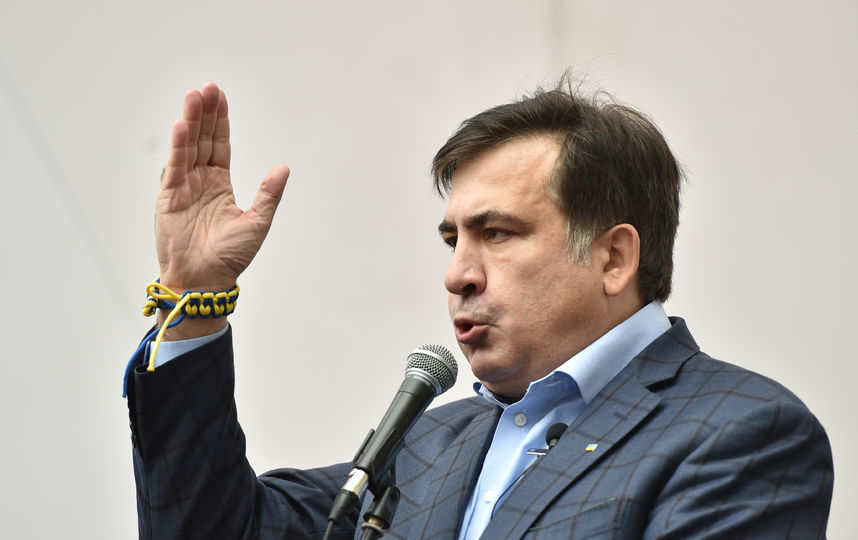 Михаил Саакашвили на демонстрации в центре Киева. Фото Getty