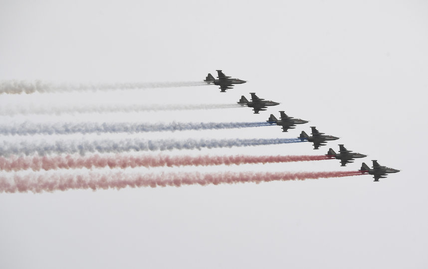 Пролёт авиации над Москвой в честь Дня Победы. Фото AFP
