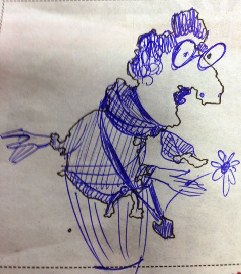 Рисунок очертаний перевернула вверх ногами и получилась пожилая туристка из Англии. Фото Наталья.