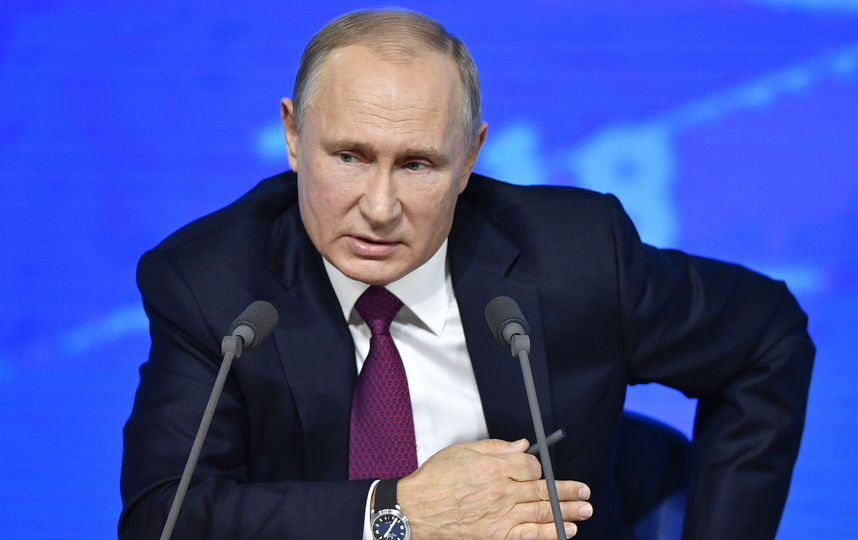 Владимир Путин на большой пресс-конференции для СМИ. Фото AFP