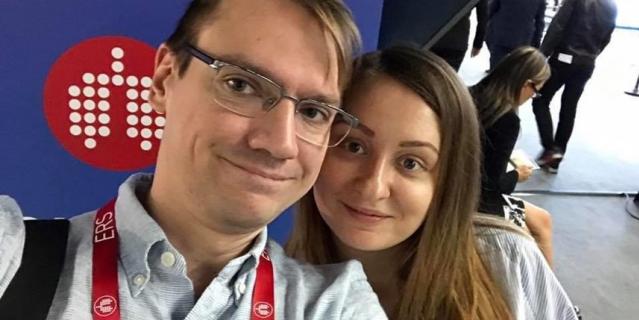 Николай на очередной медицинской конференции вместе с Мариной.