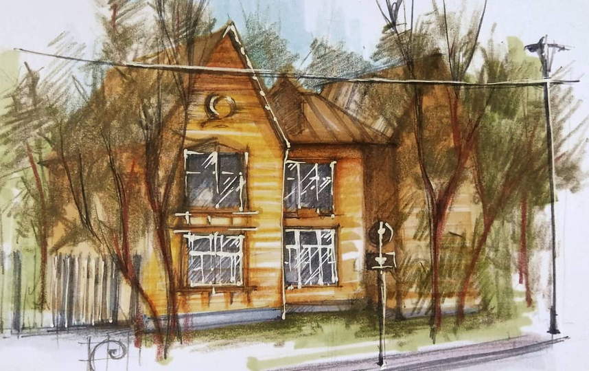 Деревянный домик недалеко от Тимирязевской академии. Фото скриншот @lankasm