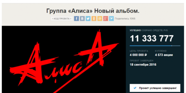 Альбом группы "Алиса".