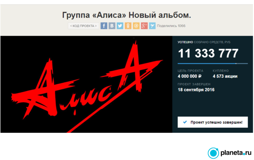 Альбом группы "Алиса".