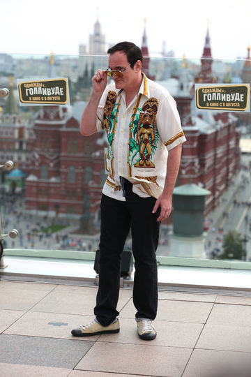 Режиссер Квентин Тарантино во время фотоколла на крыше отеля The Ritz Carlton Moscow в Москве. Фото Василий Кузьмичёнок