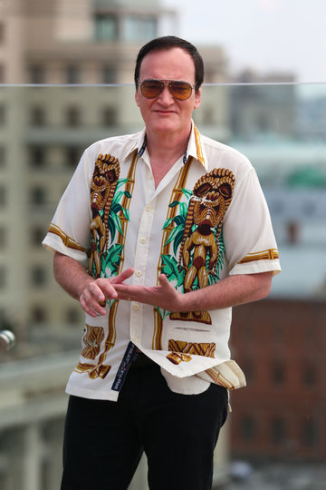 Режиссер Квентин Тарантино во время фотоколла на крыше отеля The Ritz Carlton Moscow в Москве. Фото Василий Кузьмичёнок